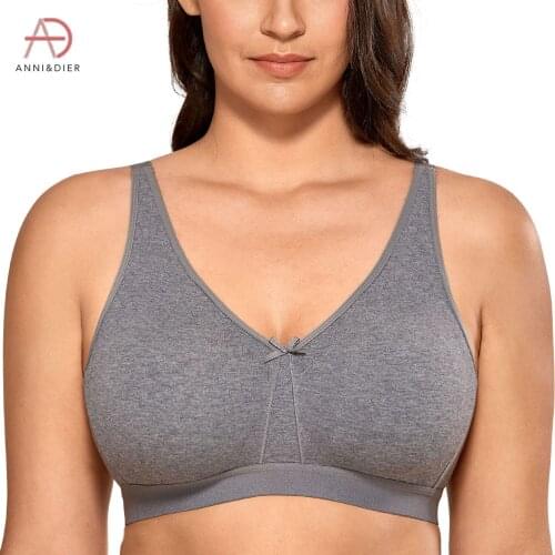 Womens Plus Size Cotton Bra Seamless No Padding Full Coverage Wirefree