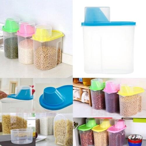 Home Kitchen Cereal Dispenser Store Food Storage Box Container Holder Bins