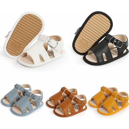 Breathable Baby Girls Boys Sandals Summer Infant Simple Style Solid Color Soft Rubber Sole Shoes Toddlers Non-slip Prewalker