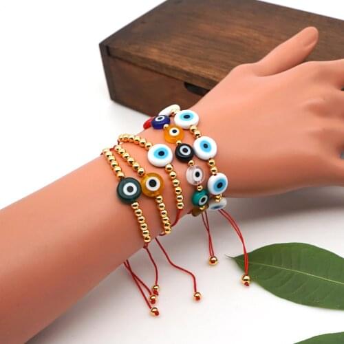 GO2BOHO Turkish Eye Bracelet Women Summer Pulseras Mujer Moda Bracelets Jewelry Multicolor stackable Rope Adjustable Handmade