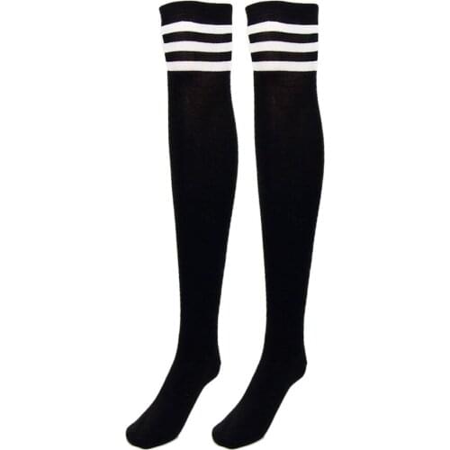 Striped Stockings For Girls Over Knee Socks Thigh High Thick Stripe Stocking