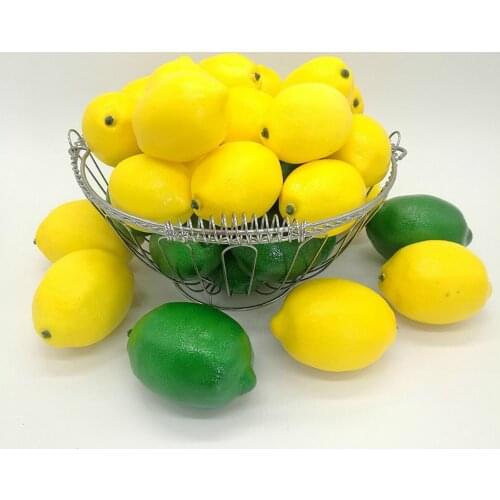 Artificial Fruits Plastic Simulation Fake Yellow Green Lemon For Wedding Home Garden Kitchen Decoration Festive Party Supplies