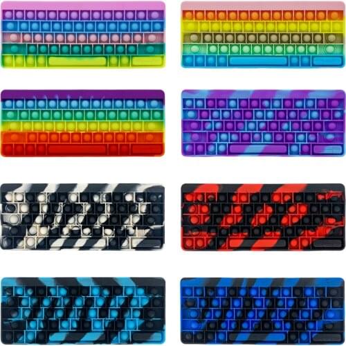 Keyboard Big Popite Antistress Adult Popete Tie Dye Push Pop Sensory Game Fidget Toy Antistress Keyboard For Special Needs Gift