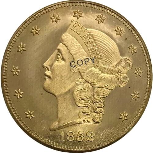 1852 United States 20 Dollars Liberty Head gold coin Brass Collectibles Copy Coin
