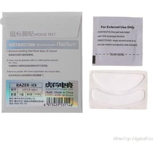 1 Pack Esports Tiger Gaming ICE Version Mouse Skates Mouse Feet for RAZER VIPER Mini Mouse White Glides Curve Edge M06 21