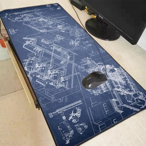 MRGBEST Technical Drawing Big Large LED RGB Lighting Gaming Mousepad XXL Gamer Mat Grande Mouse Pad for Keyboard Desk Mat Mause