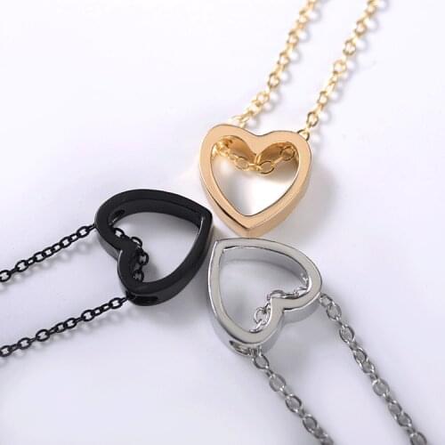 Tiny Heart Necklace For Women Stainless Steel Heart Shape Pendant Necklace Gift Ethnic Bohemian Choker Necklace Drop Shipping