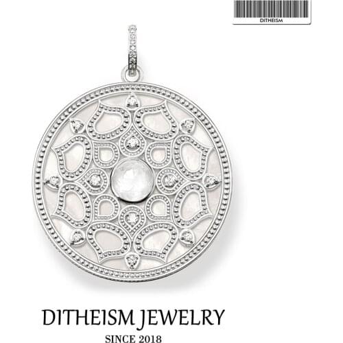 Silver Lotus Ornament Pendant, 2018 New Fashion Jewelry 925 Sterling Silver Trendy Gift For Women Girls Fit Necklace