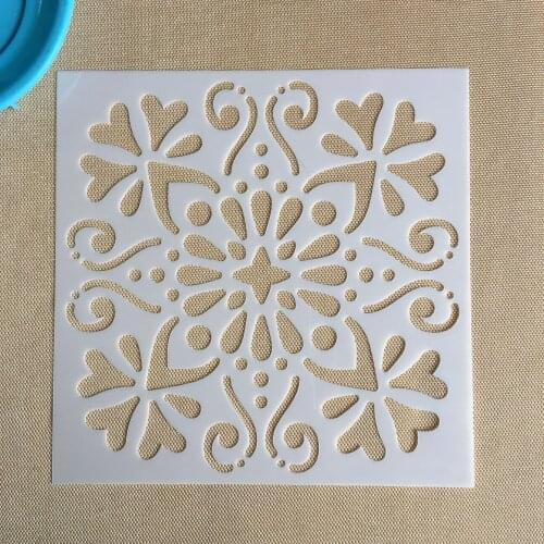 Mandala 1pc 15 * 15cm mold DIY home decoration drawing template laser cutting wall template painting tile tiles stencil