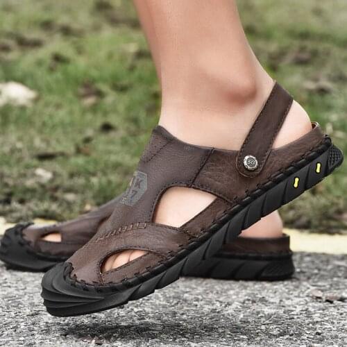 Erkek male sandale sandles uomo hombre de 2020 sandalen sandals-men heren big summer size homme leather 2019 sandalsslippers da