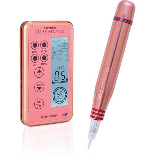 New Design Digital Charmant 2 Permanent Makeup Machine Kits for Eyebrow Lips Rotary Swiss Microblading MTS Pen Set