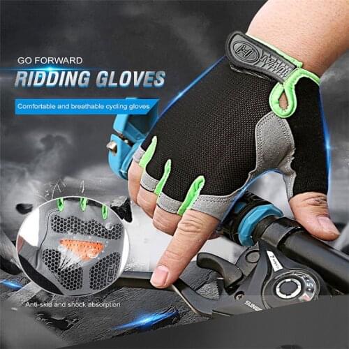Half Finger Gloves Cycling Equipment Man Riding Bike Cycling Gloves Summer Anti-sweat Breathable Anti-slip MTB Bicycle Gloves