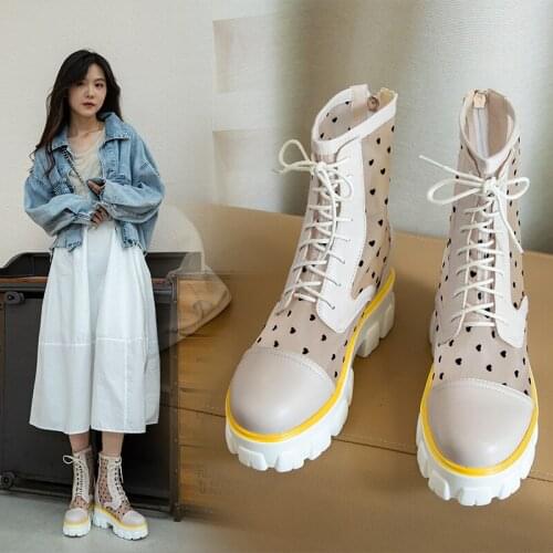 Mesh casual womens boots High Quality Women Boots summer Casual Brand Shoes Openwork boots Breathable mesh Fashion Boots Shoes