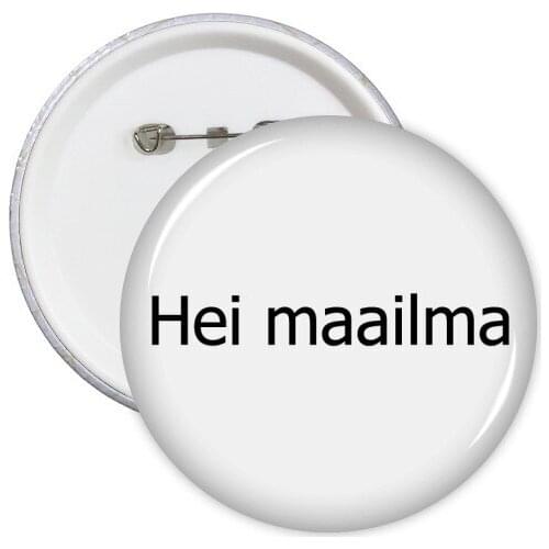 Hello World Finnish Round Pins Badge Button Clothing Decoration Gift 5pcs