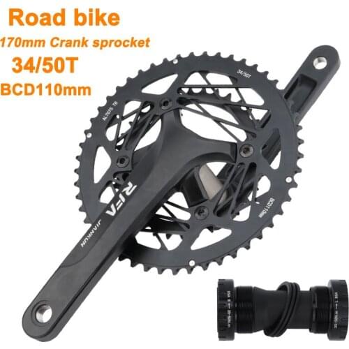 RFA Road Bike Crank 10/11 Speed 50/34T BCD110mm Hollow Double Disc Aluminum Alloy Sprocket 170mm 105 Kit Racing Bike Crank Parts
