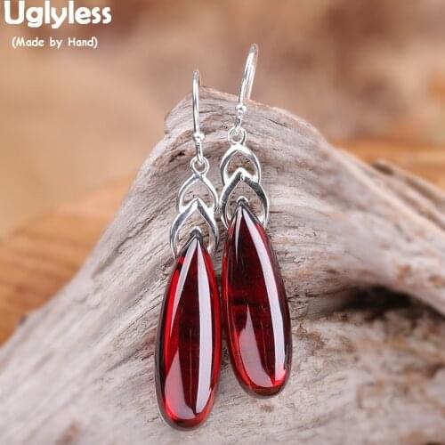 Uglyless Multi Colors Gemstone Water Drop Earrings for Women Real 925 Sterling Silver Brincos Evening Dress Earrings Jewel E1442
