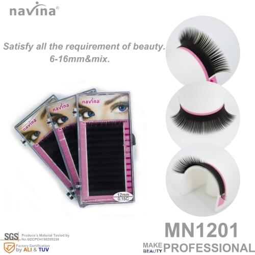 Navina silk false eyelashes of makeup, longest, classical,Curl CD Thickness 0.10-0.15mm Length 6mm-16mm mix