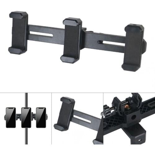 Three Position Mobile Phone Stand Clip Bracket Holder for Live Tripod Fit for Microphone Tripod with Diameter Less Than 25mm