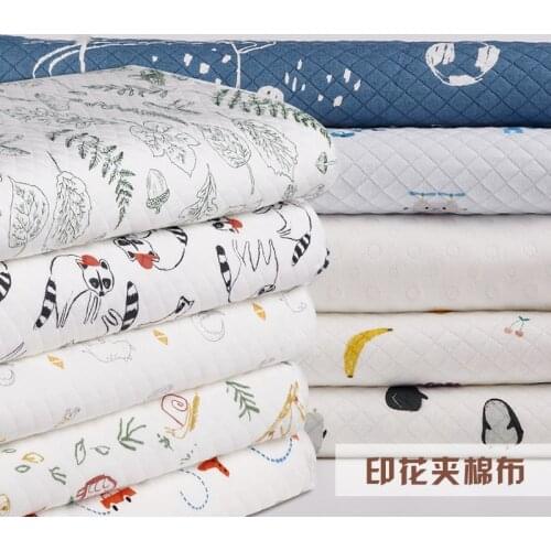Fabric Baby Cotton Knitted Fabric for Quilting Baby Clothing Making Fabric Plaid Air Layer Thick Warm Winter 50x180cm