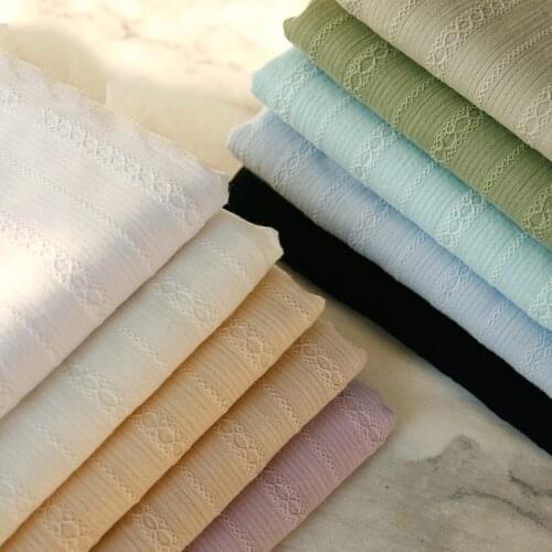 Stretch Knitted Fabric Rib Cotton Single Jacquard Fabric Can Sew Baby Hakama And Headscarf 100x140cm