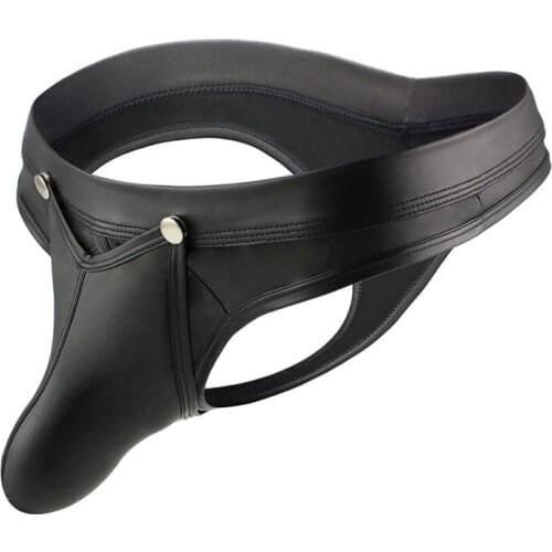 Mens sexy lake leather panties, thongs, patent leather T-pants, protruding low waist, alternative sexy role performance temptat