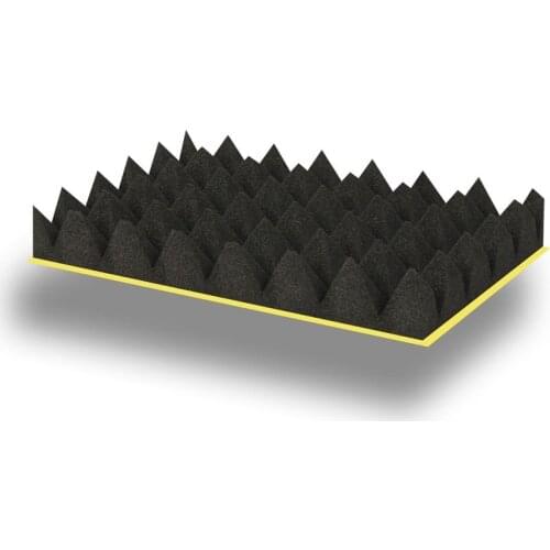 TURKISHFOAM 1012 Adhesive Pyramid Sponge 50 CM X 50 CM X 40 MM Fireproof Self Adhesive Acoustic Foam High Sound Absorption