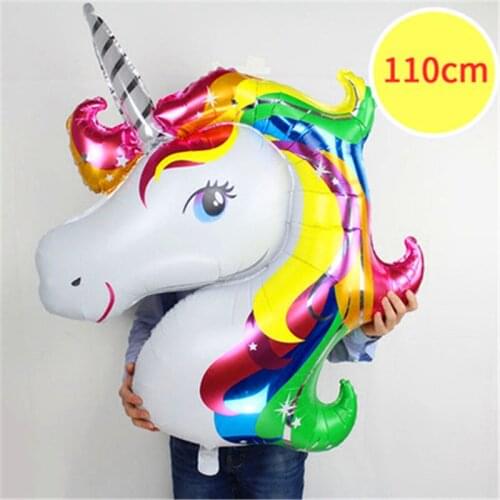 1pc/pack Aluminum Foil Multicolor Unicorn Balloon Kids Favors Wedding Holiday Birthday Party Theme Decoration Supplies Size SML