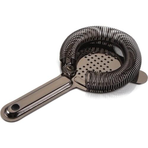 Premium Hawthorne Strainer / Cocktail Strainer, Black Finish in 18-8 (#304) Stainless Steel, High Grade Barware/Bartender Tools