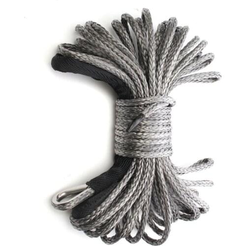 ATV UTV High Strength Synthetic Winch Line Cable Rope Tow Cord With Sheath Car Wash Maintenance String Gray