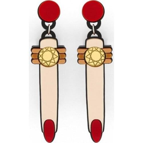 Funny Exaggeration Finger Acrylic Drop Earring Womens Fashion Creativity Alternative Halloween Prom Party Personality Jewelry