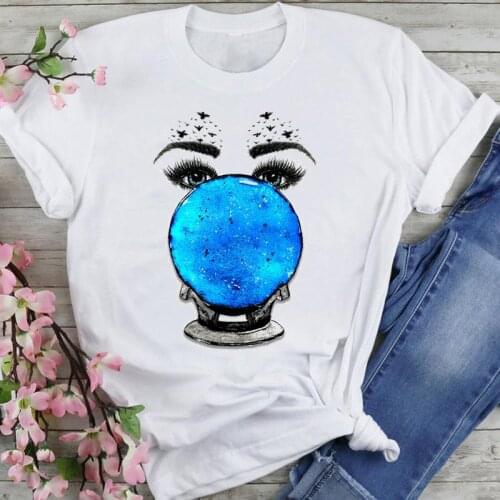 Women Graphic 90s Eyelash Watercolor Make Up Cartoon Summer Fashion Female Clothes Print Short Sleeve Tops Tees Tshirt T-Shirt