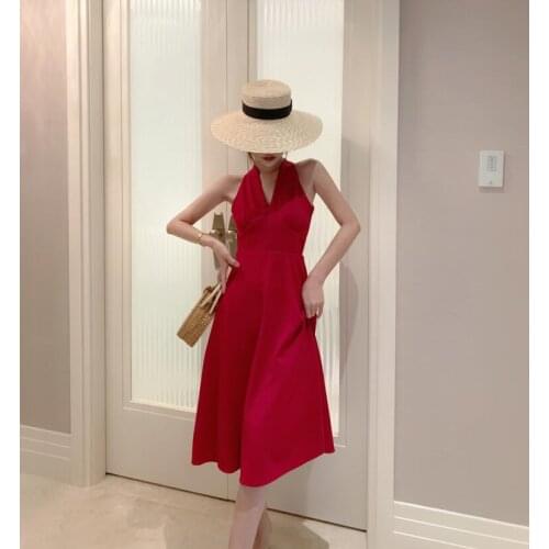 2021 New Girls Fashion Design Long V Neck Slim Vestido Womens Casual Holiday Beach Dinner Vintage Chiffon Sleeveless Dress M253