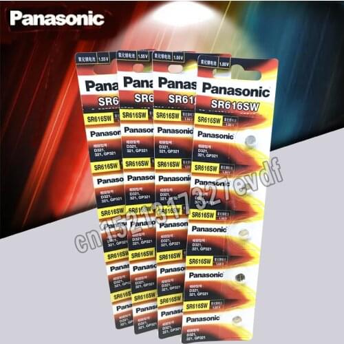 100% Original Panasonic 20pcs SR621SW Silver Oxide for Watch 6.8mm*2.1mm AG1 364 164 D364 L621 GP364 Button Cell Coin Batteries