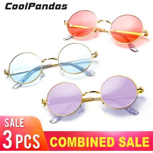 3PCS Combined Sale Ocean candy color Tinted lens Unisex Sunglasses Men Women Eyeglasses Round Brand Designer Sun glasses oculos