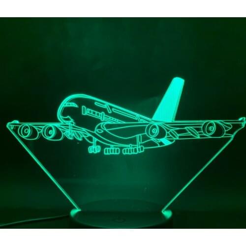 Airbus A380 3D Lamp Plane Present for Children Remote Control Battery Operated Led Night light lamp Dropshipping