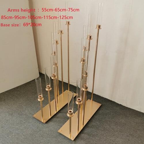 8 Heads Candelabra Metal Candle Holders Acrylic Wedding Table Centerpieces Candle Holder Candelabrum For Party Home Decor