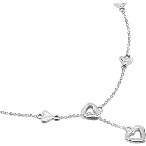 925 Silver Chain Choker Necklace Heart Shape Pendent Necklace Chain Delicate Fashion Choker Jewelry Gift for Women GIFTS