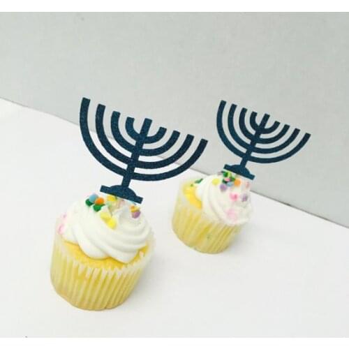 Glitter Menorah cupcake toppers Bridal Shower Engagement wedding Bachelorette Party toothpicks birthday party decor