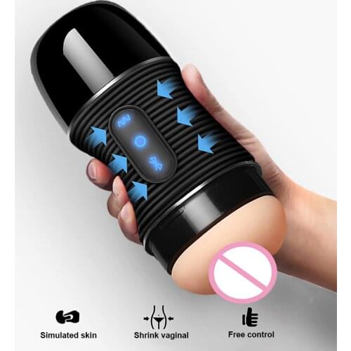 Bluetooth Speaker Male Masturbation Cup Vibrator USB Chargeable Sex Toys For Man Extrusion Silicone Realistic Vagina Masturbator