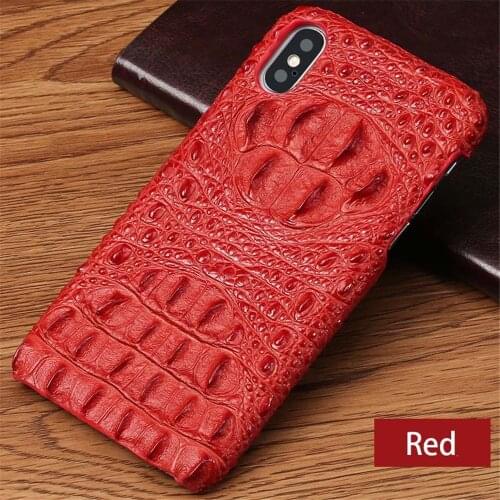 Genuine Leather Case For iPhone Xs Max Case 3D Crocodile Cowhide Cover Hard Coque For iPhone 6 6S 7 8 Plus X Xs Xr SE 2020 Funda