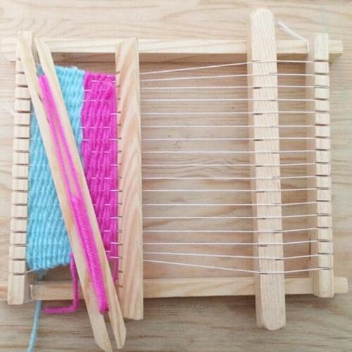 Baby Toys Pretend Play Toys Wooden Traditional Weaving Loom Childrens Wooden Toy Educational Gift Craft Wooden Weaving Frame