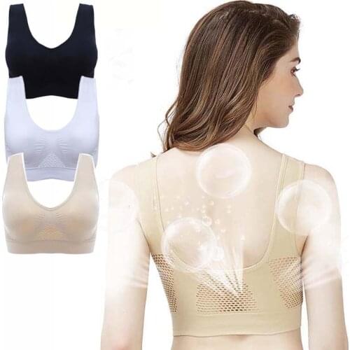 Breathable Sports Bras Women Hollow Out Padded Sports Bra Top Gym Running Fitness Yoga Sports Tops Plus Size