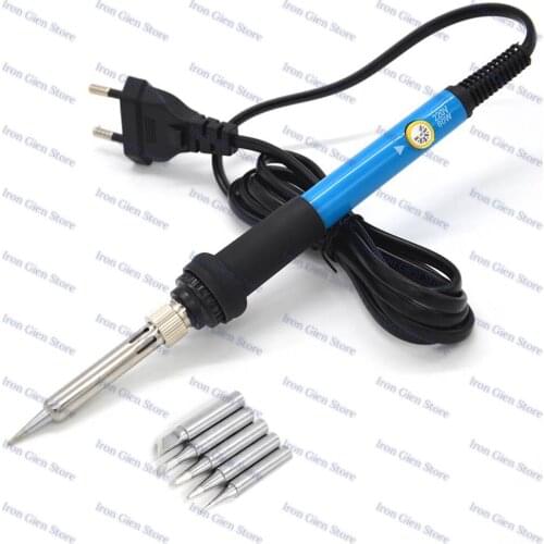 60W 220V 110V Electric Soldering Iron Temperature Adjustable Solder Station Rework Welding Gun Tools with 5pcs Solder Tips EU/US