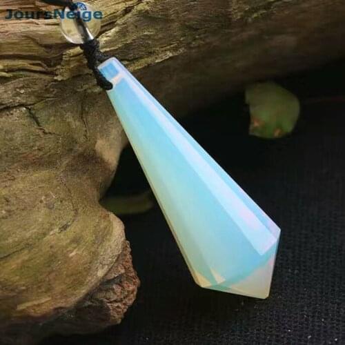 Energy Stone Protein Natural stone Single tip Faceted Water Drop Pendants Crystal Necklace Beauty Lucky for Women Men Fashion