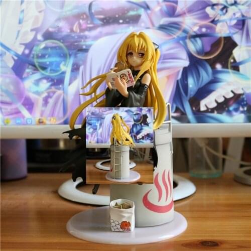 21cm New Arrival Anime Action Figure To Love Ru Darkness Eve Yami Eatting Ver Sea Bream Burned Black Dress Model Collection Doll