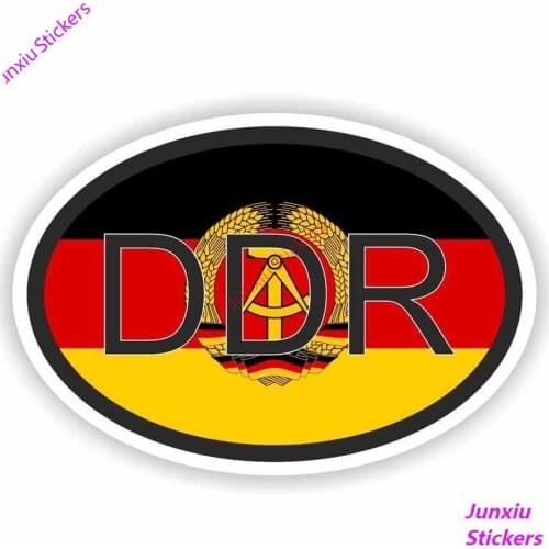 Creative DDR Germany Country Code Colorful Car Sticker and Decals Funny Bumper Trunk Voiture Course Motorcycle Decal PVC10x7cm