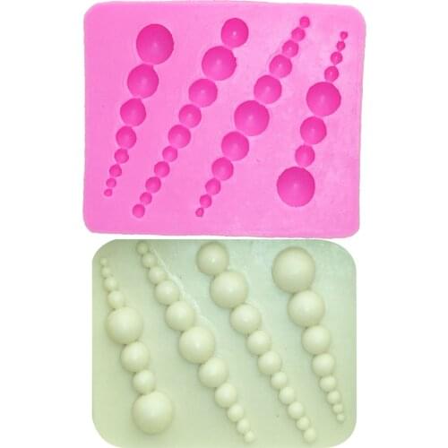 M0163 3D Round Pearls Beads Silicone Mold Kitchen Baking Fondant Cake Decor Tool Sugarcraft Mould For DIY Cake Decoration