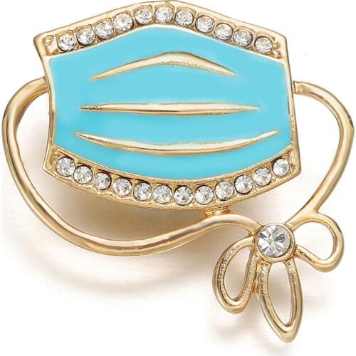 Metal Mask Enamel Pin Unisex Fashion Brooch Pin Nurse Gift Hospital Office Medical Jewelry Wholesale