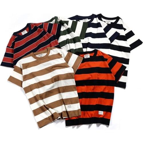 New Men T shirt Fashion O-neck Short-sleeved Slim Fit Blue Striped T-SHIRT Man Top Tee Plus Size Free Shipping