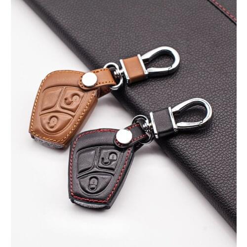 New style leather car key cover case For Mercedes-benz A CLASS W169 B C E S R C200E 260L GLK300 2 buttons remote key case